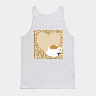 A heart with copy space and a cup with coffee beans Tank Top